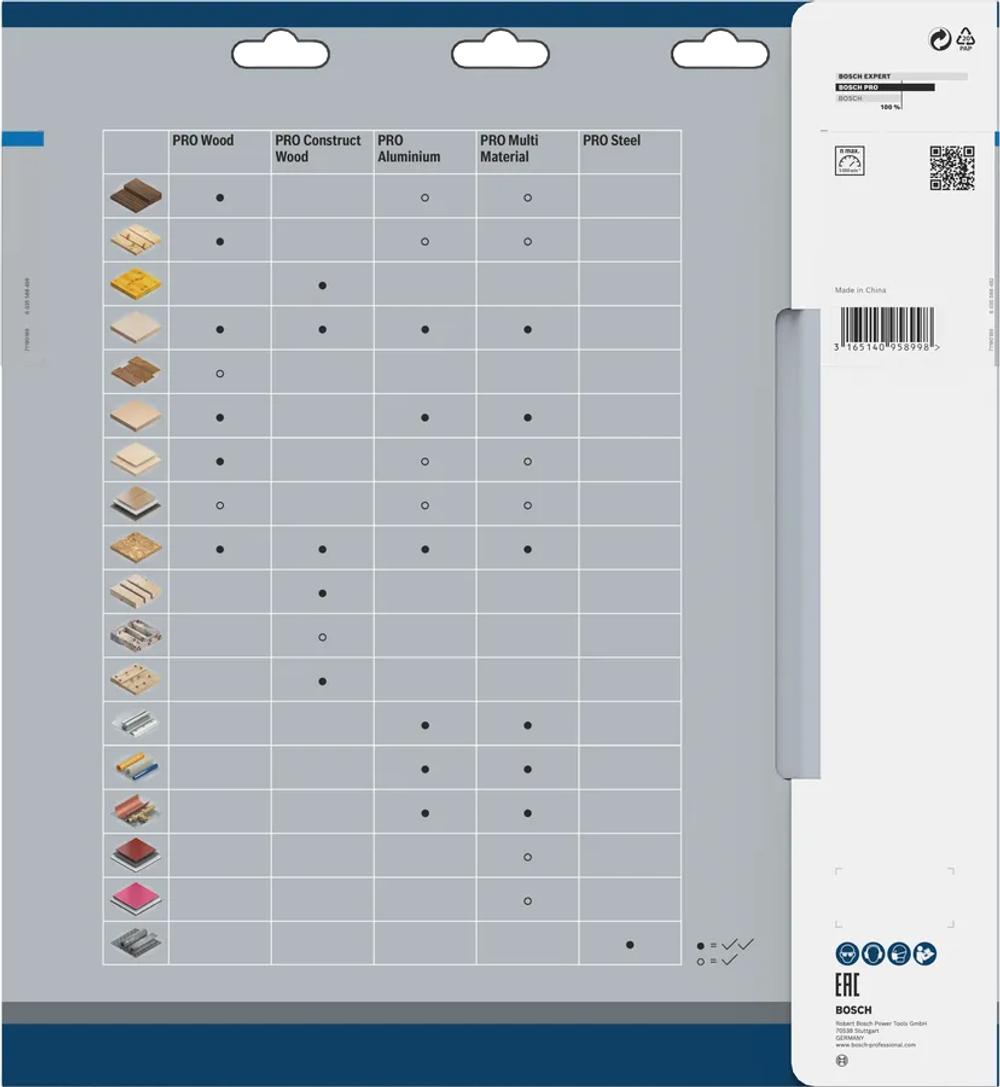 Циркулярный диск по алюминию 305x2,4x30 мм ALuminium Cordless PRO T96 BOSCH 2608837782
