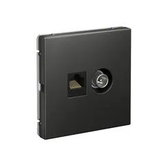 Розетка компьютерная + телевизионная 2-м СП ArtGallery RJ45 кат.5E + TV механизм базальт SE GAL001489