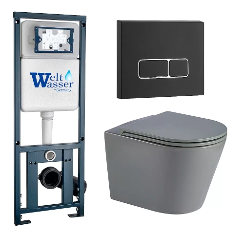 Унитаз с инсталляцией WeltWasser MARBERG 410 + SALZBACH 043 MT-GR + MAR 410 SE MT-BL