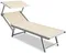 Шезлонг-лежак металлический 501 Relax, серебристый, слоновая кость
