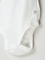 Боди-кимоно с коротким рукавом "Молоко" из ажурного хлопка 0+