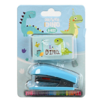 Степлер детский Basir, со скобами №10 на 15 листов, 6.3*3.2 см, серия "Динозавр", 3 цвета ассорти