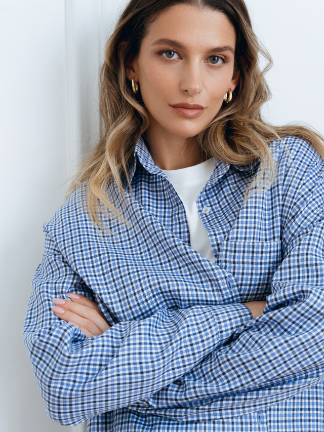 Рубашка в мелкую клетку