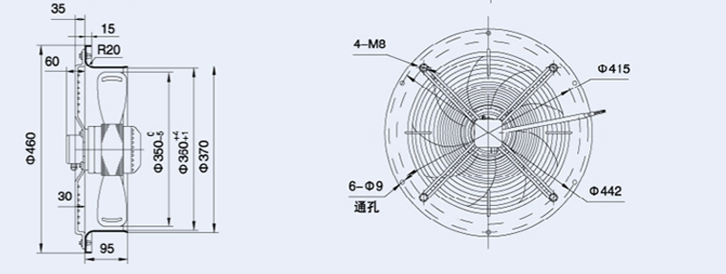 Вентилятор Weiguang YWF-4D-350-S-92/25-R