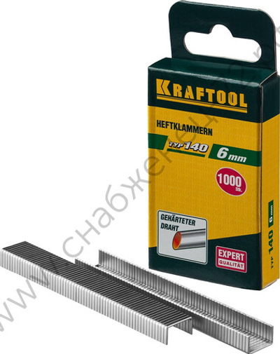 KRAFTOOL тип 140 (G/11/57) 6 мм, 1000 мм, калибр 20GA, скобы для степлера (31680-06)