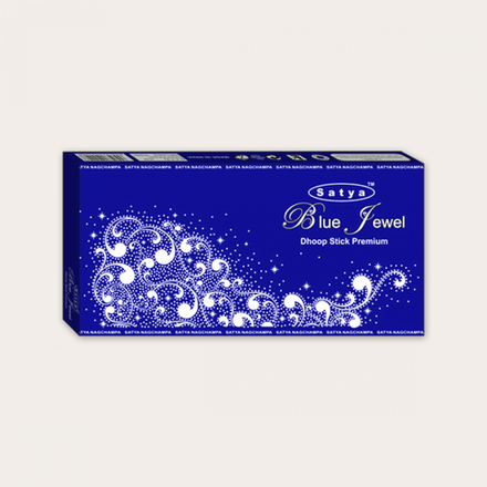 SATYA Blue Jewel Dhoop Sticks Благовония безосновные Голубая Драгоценность 20шт