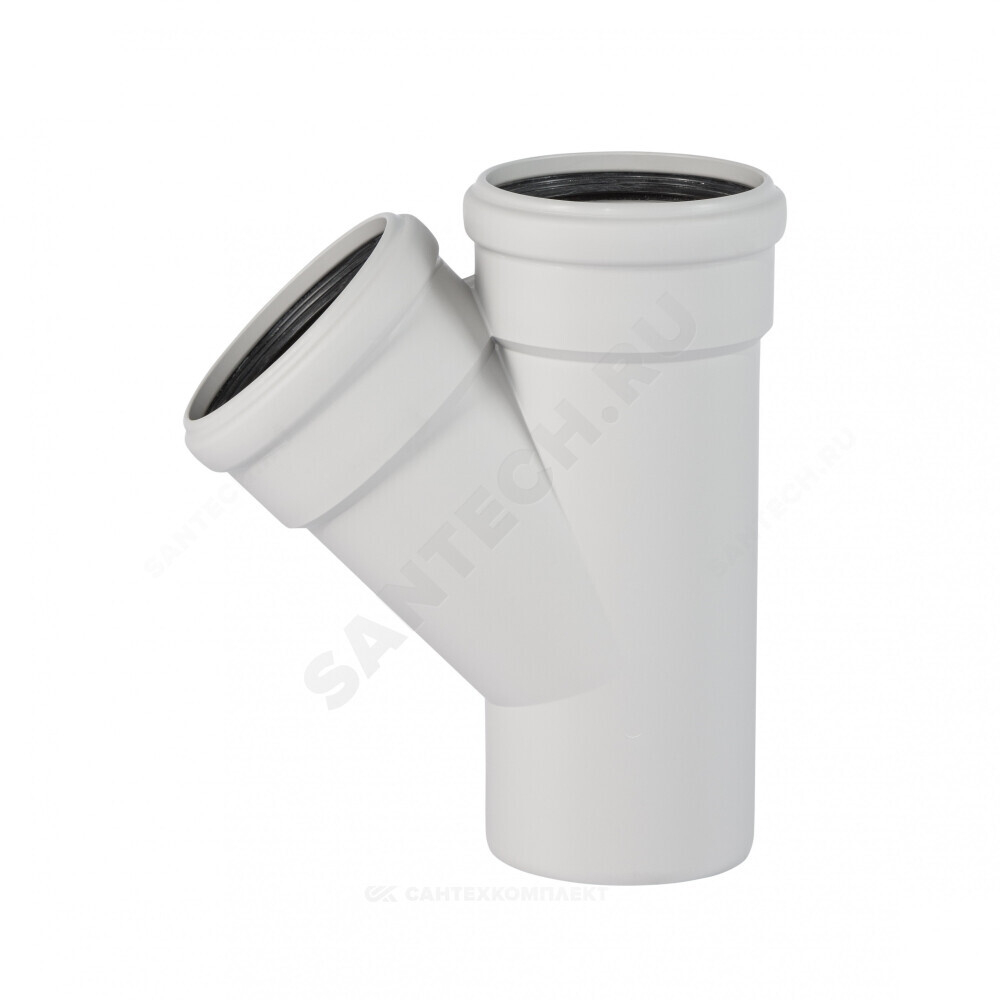 Тройник PP-MD бесшумный светло-серый Skolan Safe SKEA Дн 110х110х45гр (DN110х110) б/нап в/к Ostendorf 335200