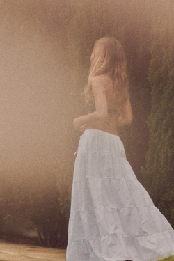 ZARA ДЛИННАЯ ЯРУСНАЯ ЮБКА, ЖЕЛТОВАТО-БЕЛЫЙ