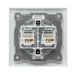 Валенсия розетка компьютерная RJ-45 2-местная белая EKF
