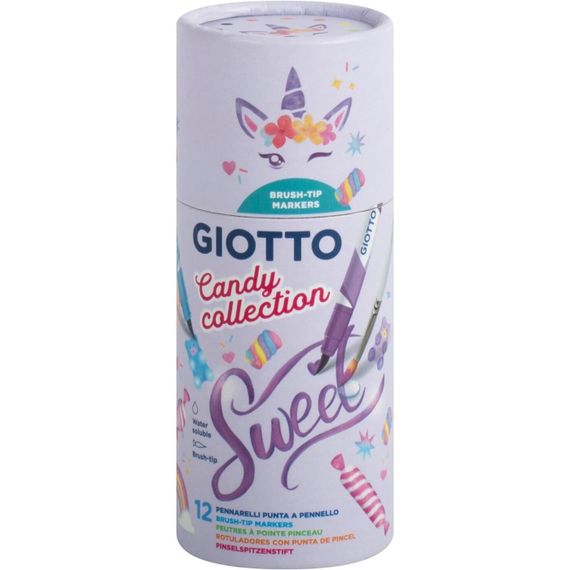 Flomaster \ Фломастер \Tube 12 gio turbo soft brush candy