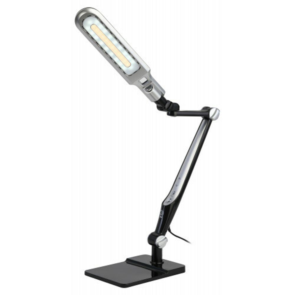 Настольный светильник ЭРА NLED-497-12W-BK светодиодный на струбцине и с основанием черный