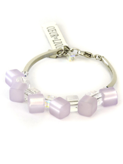 4738/30-0829 Coeur de Lion браслет Lilac из нежно-сиреневого поляриса и алмазно-прозрачных кристаллов Сваровски.
