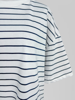 Футболка JN 8119 удлиненная свободная в полоску