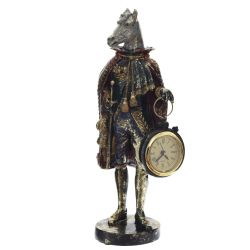 GAEM Фигурка декоративная "Лошадь" с часами D4см, (LR44x1), L12 W7,5 H24,5 см