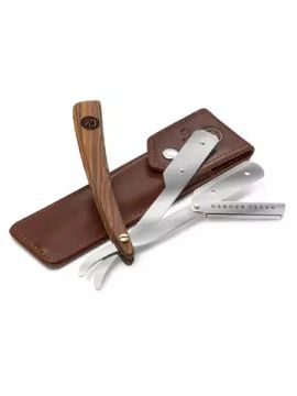 Опасная бритва со сменным лезвием REBEL BARBER Luxury с кожаным чехлом