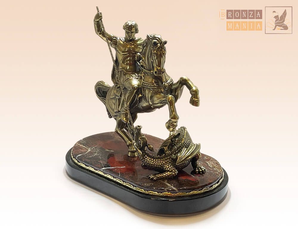 статуэтка Георгий Победоносец на яшме