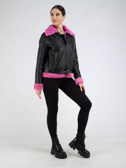 Дубленка зимняя натуральная короткая пилот авиатор