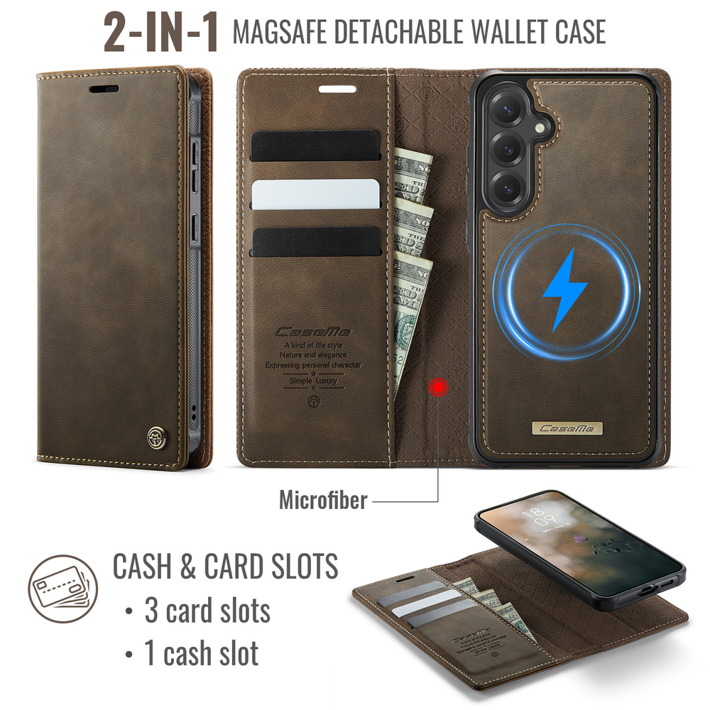 Чехол-кошелек CaseMe 2 in 1 MagSafe Samsung Galaxy S24+