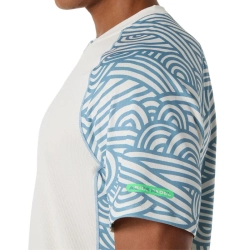 Мужская теннисная футболка Asics Padel Court All Over Short Sleeve - cream/saba blue