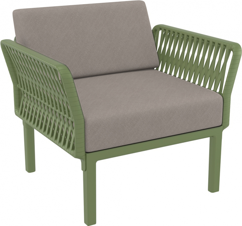 Комплект пластиковой мебели Siesta Contract Portofino Lounge, оливковый, светло-коричневый