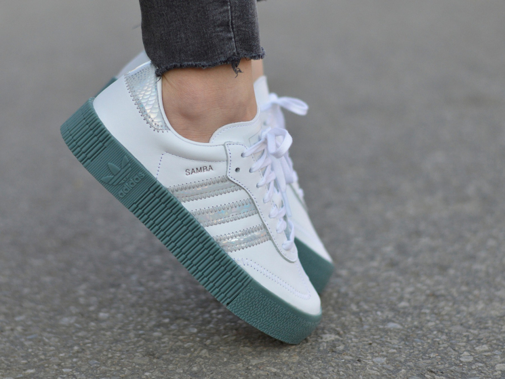 Женские кроссовки Adidas Originals Sambarose WMNS 'White Silver Green' FX6274