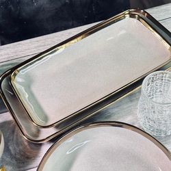 Lenardi 102-135 Набор из 2 прямоугольных блюд 35,5см STONE в под.уп.(х12)Фарфор