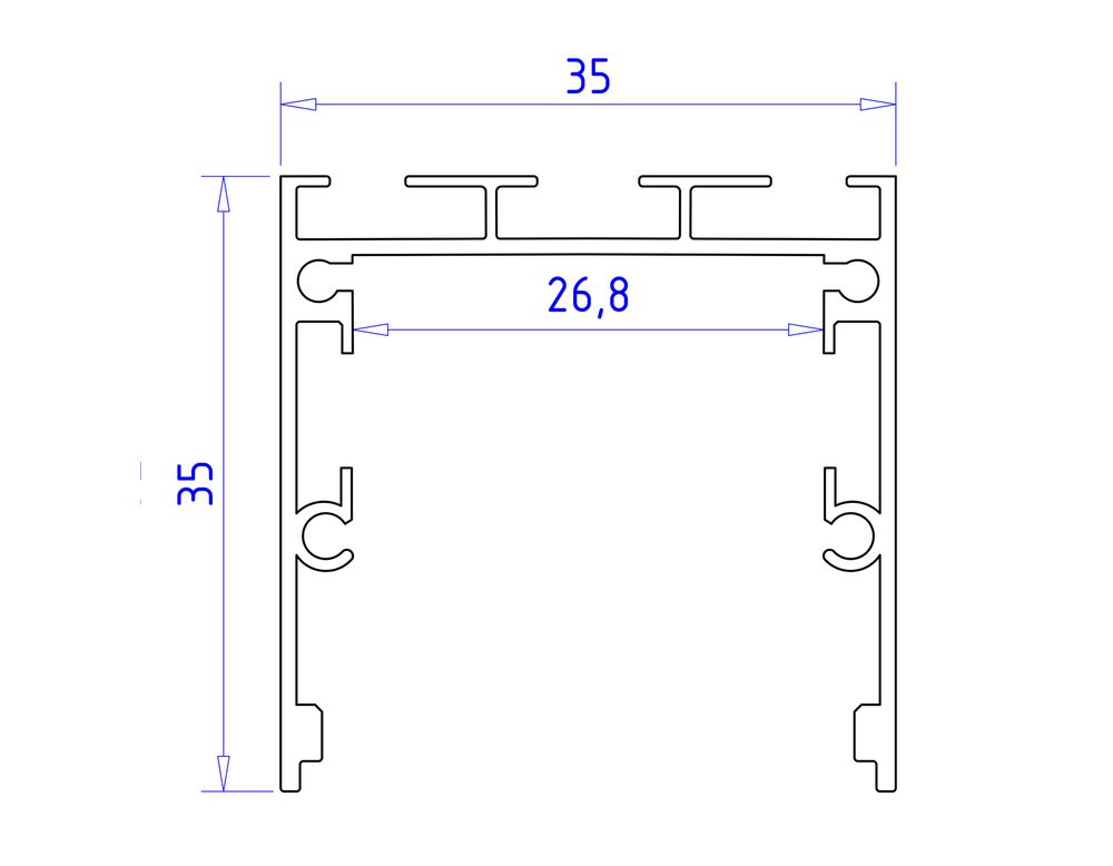Ambrella Алюминиевый профиль накладной/подвесной "Profile System" 35*35 для светодиодной ленты до 26мм Profile System GP2550BK