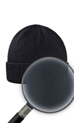 Шапка 2х нитка цв.черный с отворотом на флисе