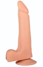 Фаллоимитатор-реалистик с мошонкой на присоске - 17,8 см. (Цвет: телесный)