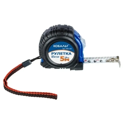 Рулетка КОБАЛЬТ Вектор 5м x 25мм обрезиненный корпус .
