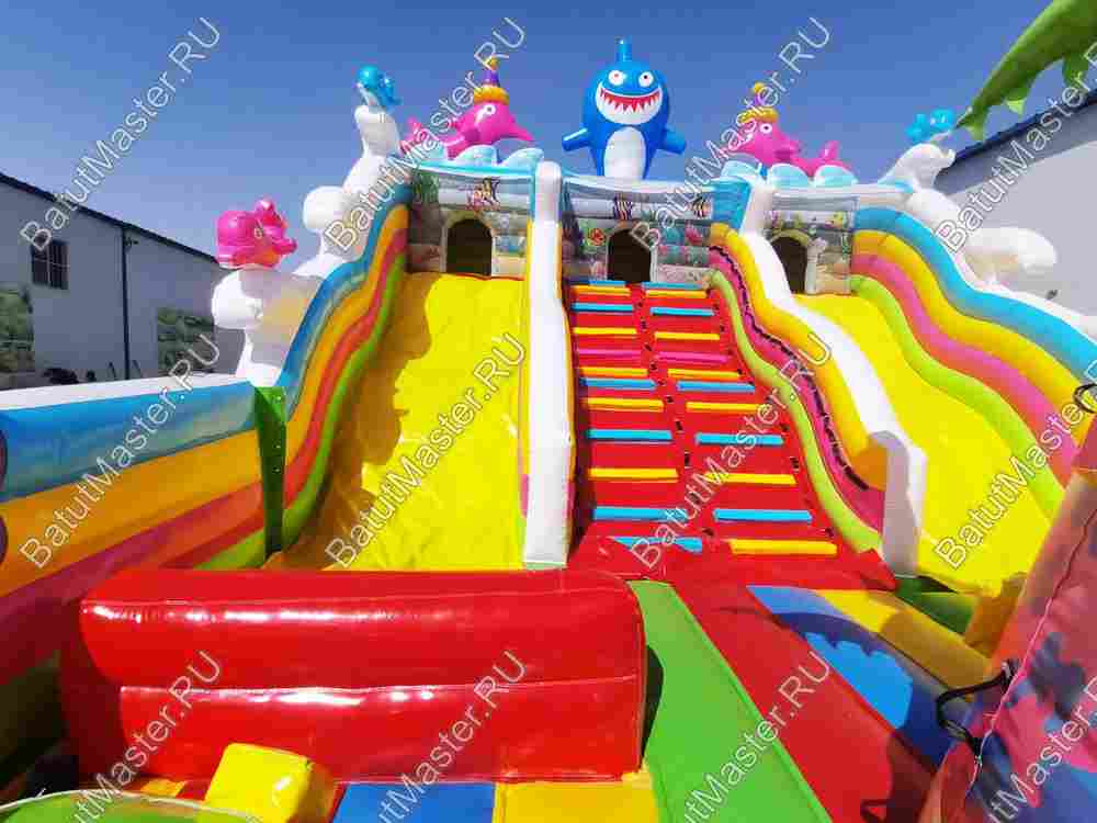 Коммерческий надувной батут "На морском дне" 12х7х6,5 м из двух модулей