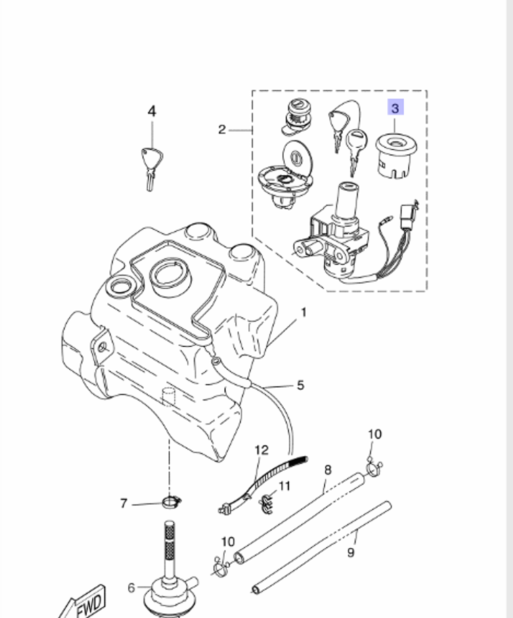 Крышка замка зажигания Yamaha 5ADH255200