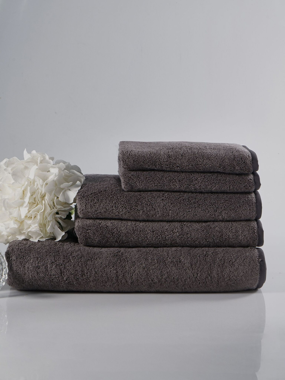 Набор полотенец 5шт Claire Batiste Atelier Ile темный серо-коричневый