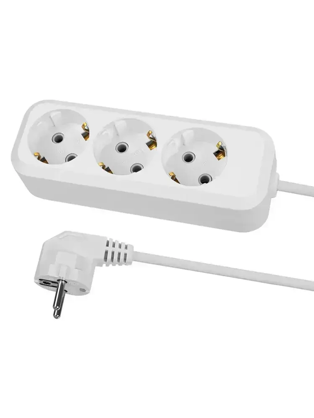 Удлинитель сетевой, бытовой TDM 2300 Вт 3 гнезда, 7 метров с заземлением 10A, белый "НАРОДНЫЙ"
