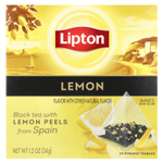 Lipton, Черный чай с лимоном, 20 чайных пакетиков «пирамидка», 34 г (1,2 унции)