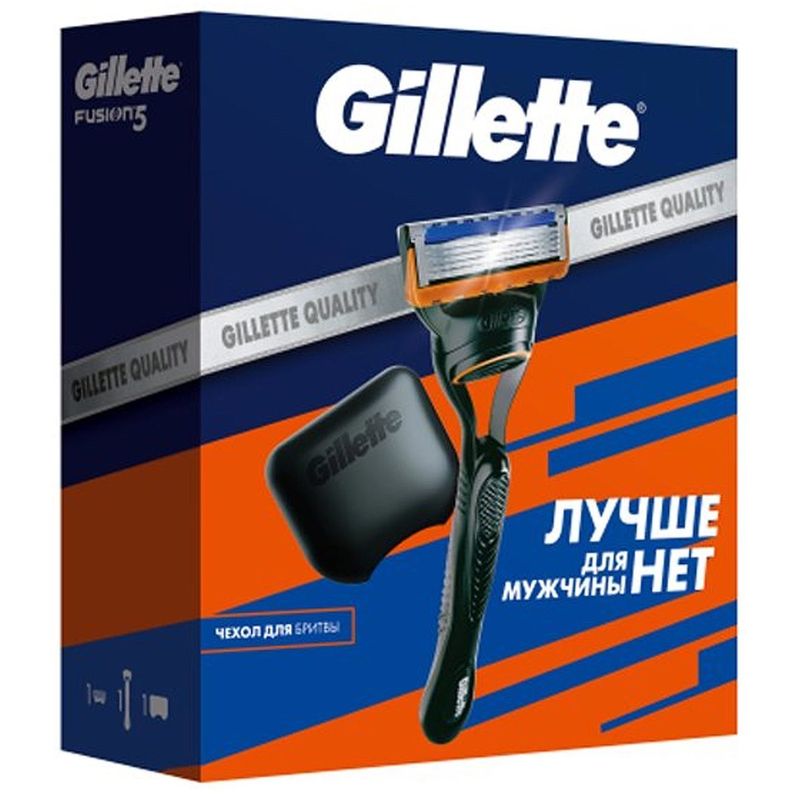 Бритва 1 сменная кассета Gillette Fusion + чехол