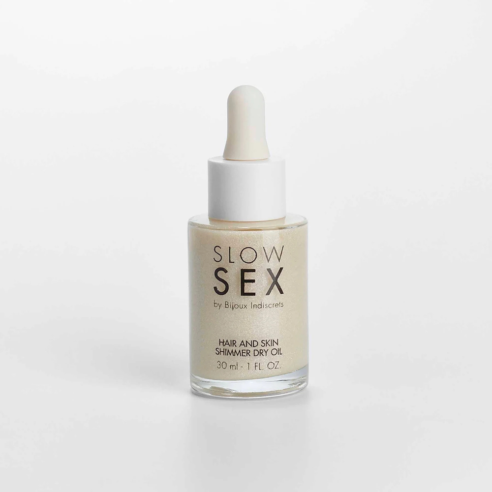 Масло для тела и волос с шиммером Bijoux Indiscrets Hair and Skin Shimmer Dry Oil - SLOW SEX, 30 мл