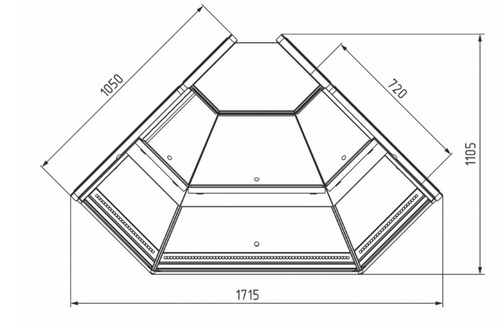 Холодильная витрина CARBOMA BAVARIA 3 GC111 VV-5-1 динамика без боковин