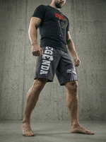 Футболка спортивная хлопковая мужская черная LEGENDA Рать красная