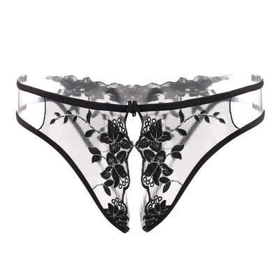 Кружевные женские трусики с доступом, чёрные 42-46