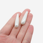 Хрустальный жемчуг, оттенок "Белый", полупросверленная капля, 30,5*8,5мм