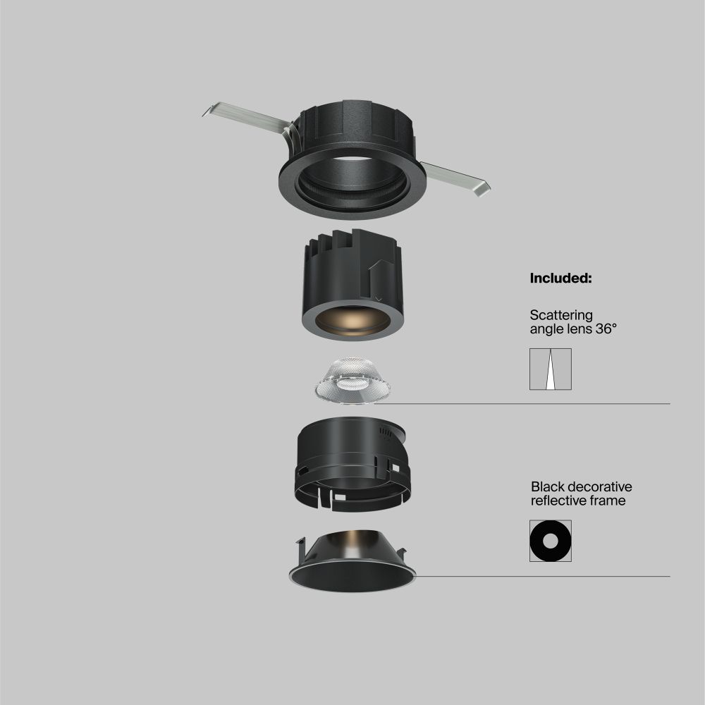 Светильник встраиваемый светодиодный Maytoni Wise DL057-7W3K-B