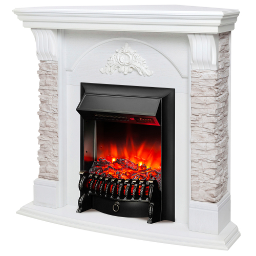 Каминокомплект Real Flame Athena Corner GR с очагом Fobos Lux Black RC (угловой)