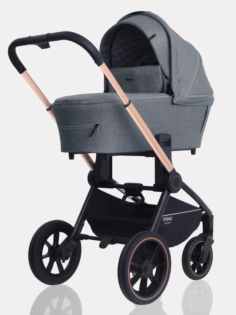 Коляска детская MOWBaby "ZOOM"PU (3в1) RA087 Silver Grey