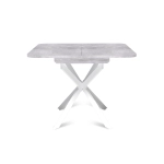 Стол Твист раздвижной (100+30) цемент светлый / опоры белые