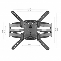 ONKRON M5 чёрный Для телевизоров диагональю 37"-70" Максимальная нагрузка: 36,4 кг VESA: 100x100, 200x100, 200x200, 200x300, 200x400, 300x300, 400x200, 400x300, 400x400 мм