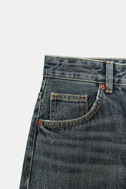 ZARA ДЖИНСЫ TRF EXTRA WIDE-LEG С ВЫСОКОЙ ПОСАДКОЙ, СИНИЙ