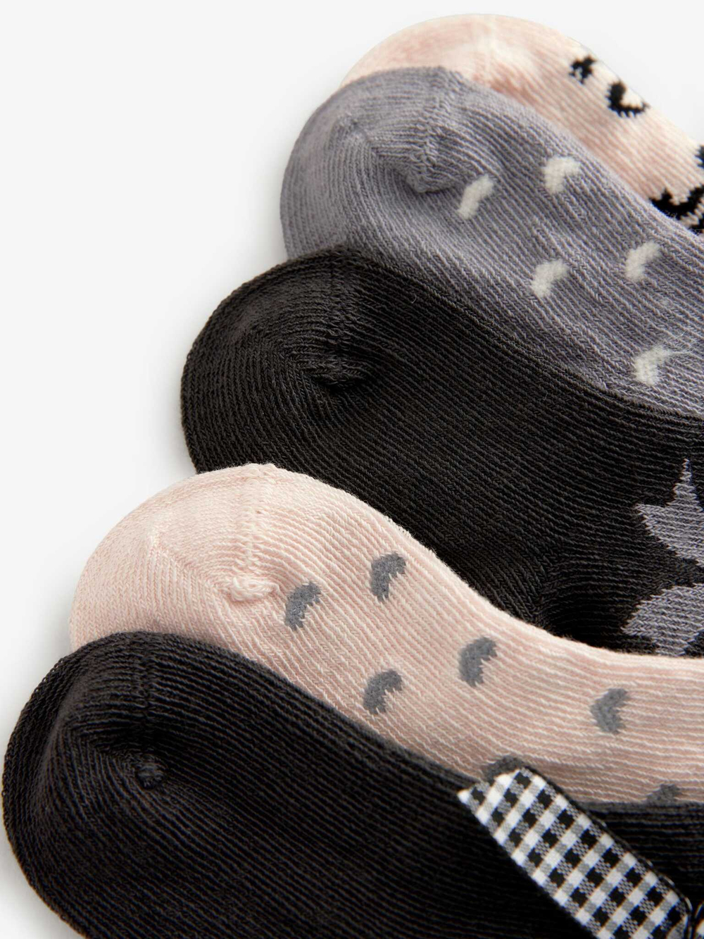 Носки для малышей Next K84-562, 5 шт., Молочный, Серый, Черный