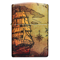 Зажигалка Zippo Pirate Ship с покрытием White Matte