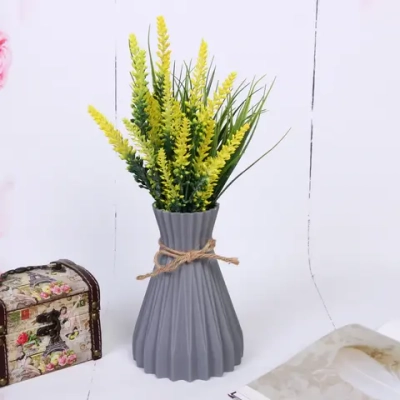 Ваза из пластика «Селин» 12*17см цвет серый